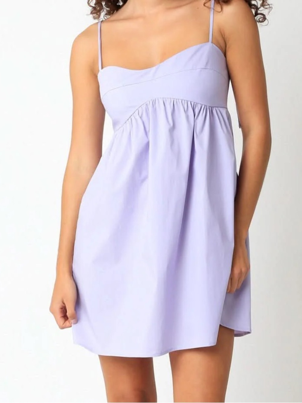 olivaceous purple babydoll mini dress